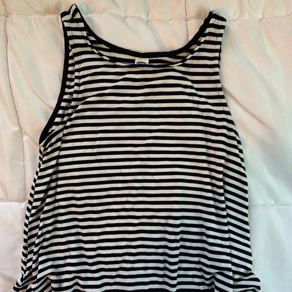 Cropped Black and White Stripped Tank